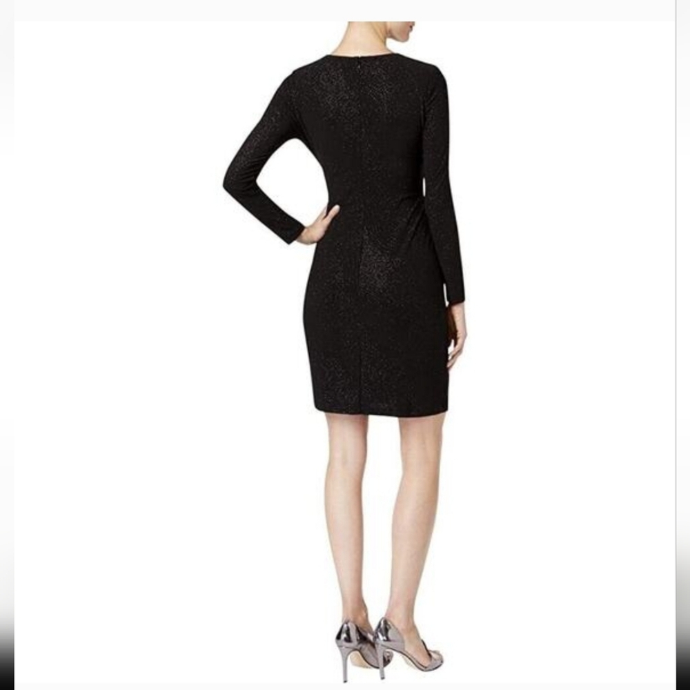 Calvin Klein Shimmering Black Long Sleeve Dress 14w